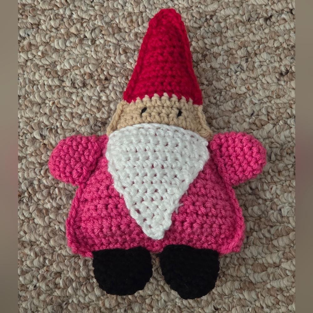 Hand Crafted Pink and Red Stuffed Gnome Buddy